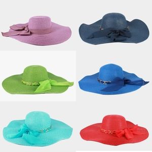 CLEARANCE!!  Chain Bow Straw Sun Hats